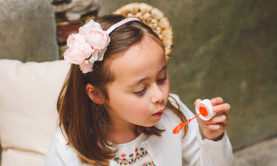 serre tete serre-tête enfant coiffure cérémonie ceremonie rose tendre