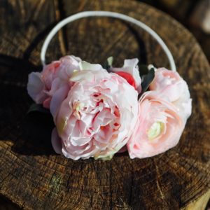 headband mariage fleur rose pivoine romantique chic bohème cheveux glamour Headband Mademoiselle Maeva Colette Bloom