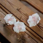 Pince fleur mariage fillette rose hortensia cheveux barette fée kid nature
