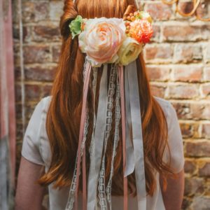 headband mariage fleur rose renoncule coquelicot chic bohème cheveux glamour mademoiselle margot