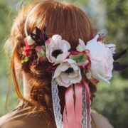 accessoire de tête bucolique mariage vintage rose anemone Mademoiselle emmanuelle