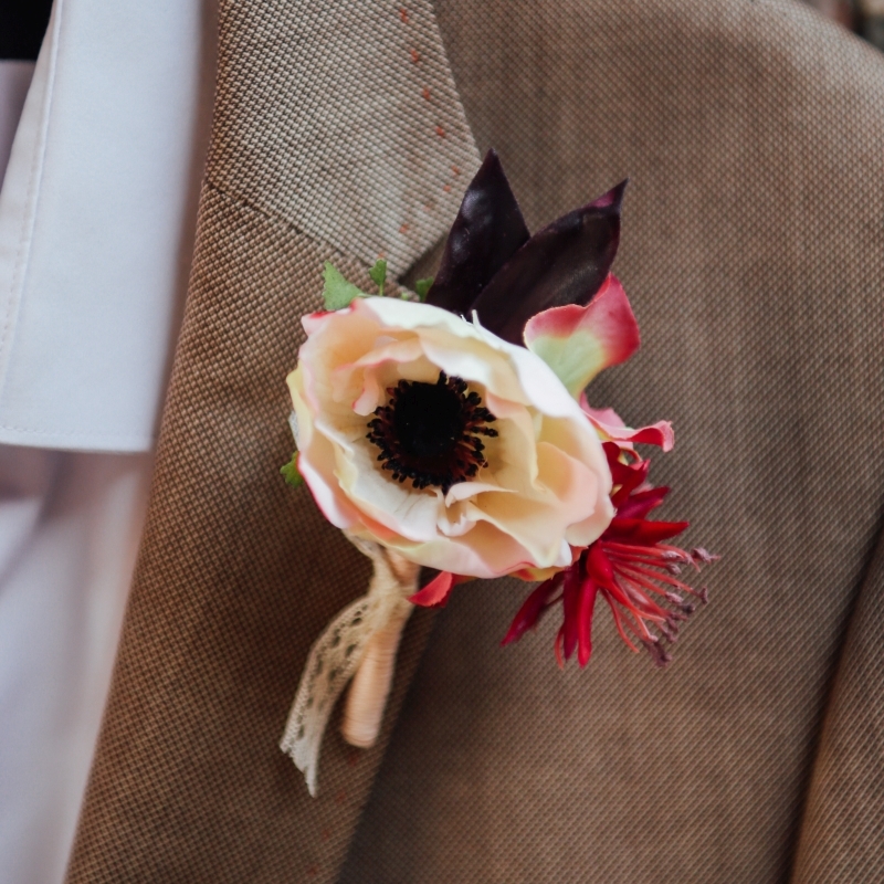 boutonnière mariage accessoire homme fleur artificielle colette bloom