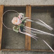 Head Band fillette cérémonie fleur rose clair naturel vintage romantique