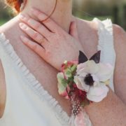 Bracelet fleuri ruban mariage demoiselle d'honneur délicat retro poudré mademoiselle emmanuelle