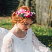bijou de tête ruban fleurs colorées robe Orlane Herbin Style frais et pétillant